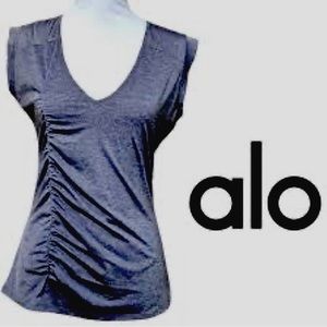 Alo Drapey V-neck Cap Sleeve Top